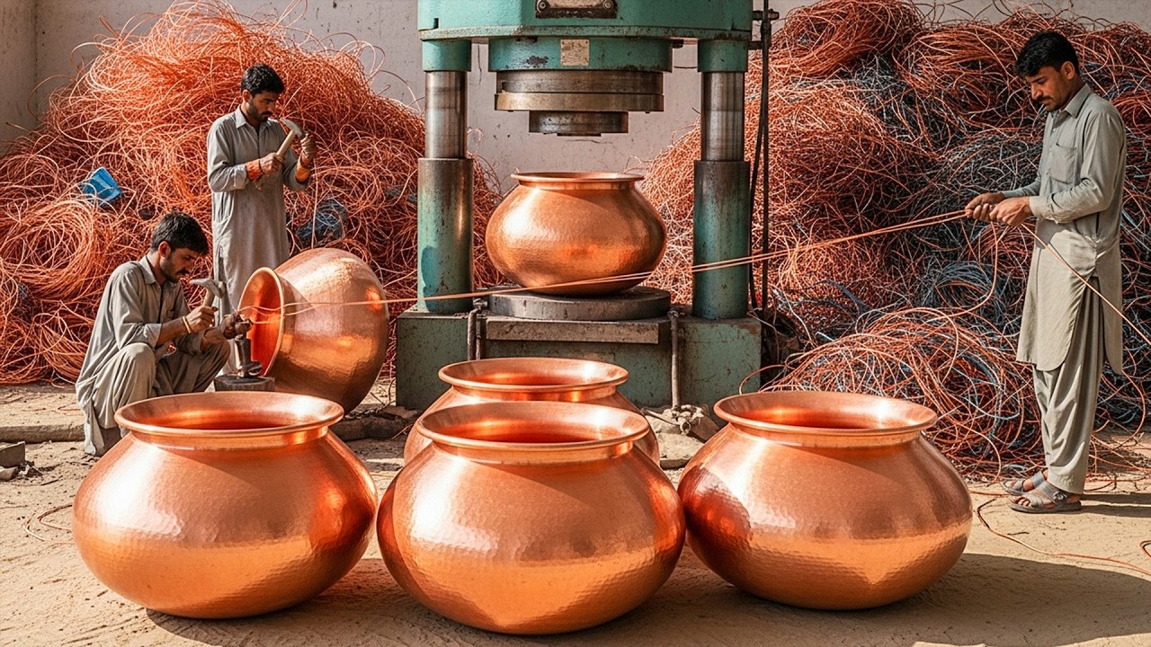 How Giant Copper Pot are Made from Scrap Motor Copper Winding Machines