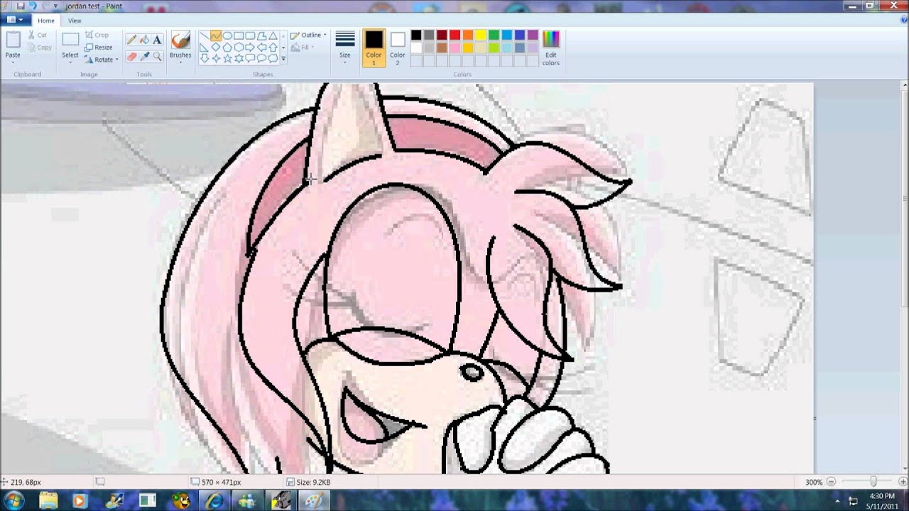 Recoloring amy rose to Jordan the hedgehog