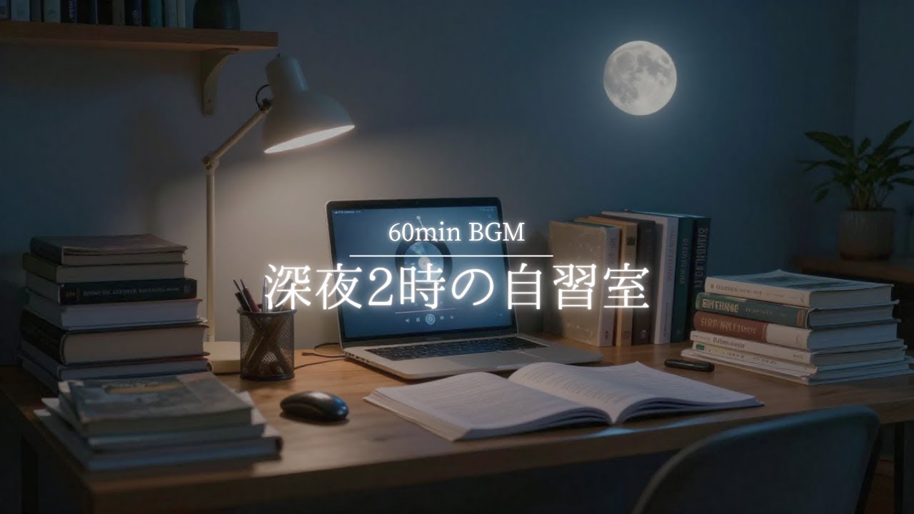 【深夜2時の自習室📚🌙】深い集中へ誘う、極上のピアノBGM