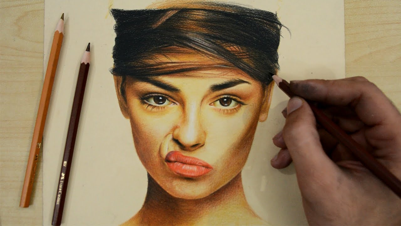 تعلم رسم البورتريه بالألوان الخشب بطريقة إحترافية للمبتدئين🎨 -الجزء الرابع 