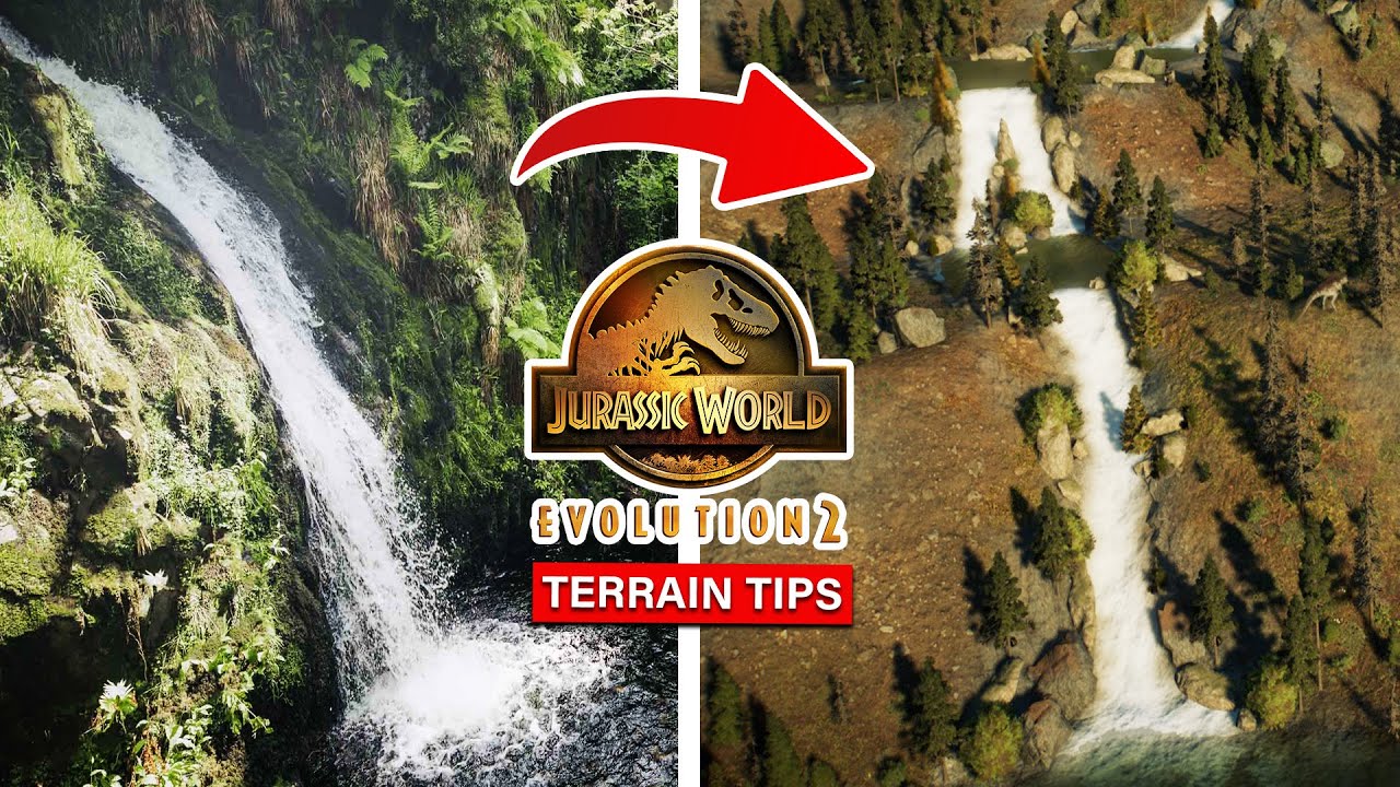 How To: Spectacular Terrain Editing | Waterfalls, Volcano & More | Jurassic World Evolution 2 tips