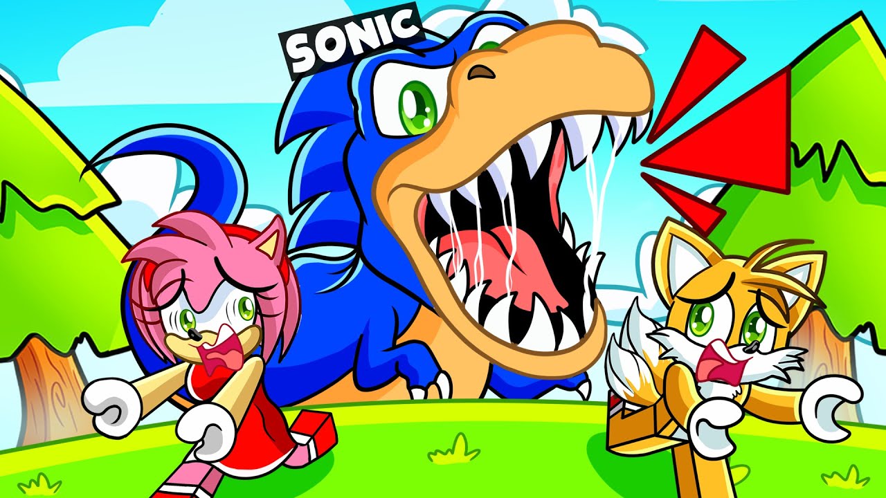 SONIC se CONVIERTE en el DINOSAURIO mas GRANDE para COMERSE A SUS AMIGOS en ROBLOX!
