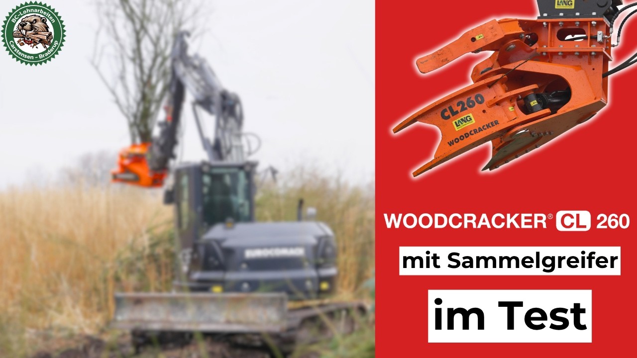 Woodcracker Schere CL260 mit Sammelgreifer im Test
