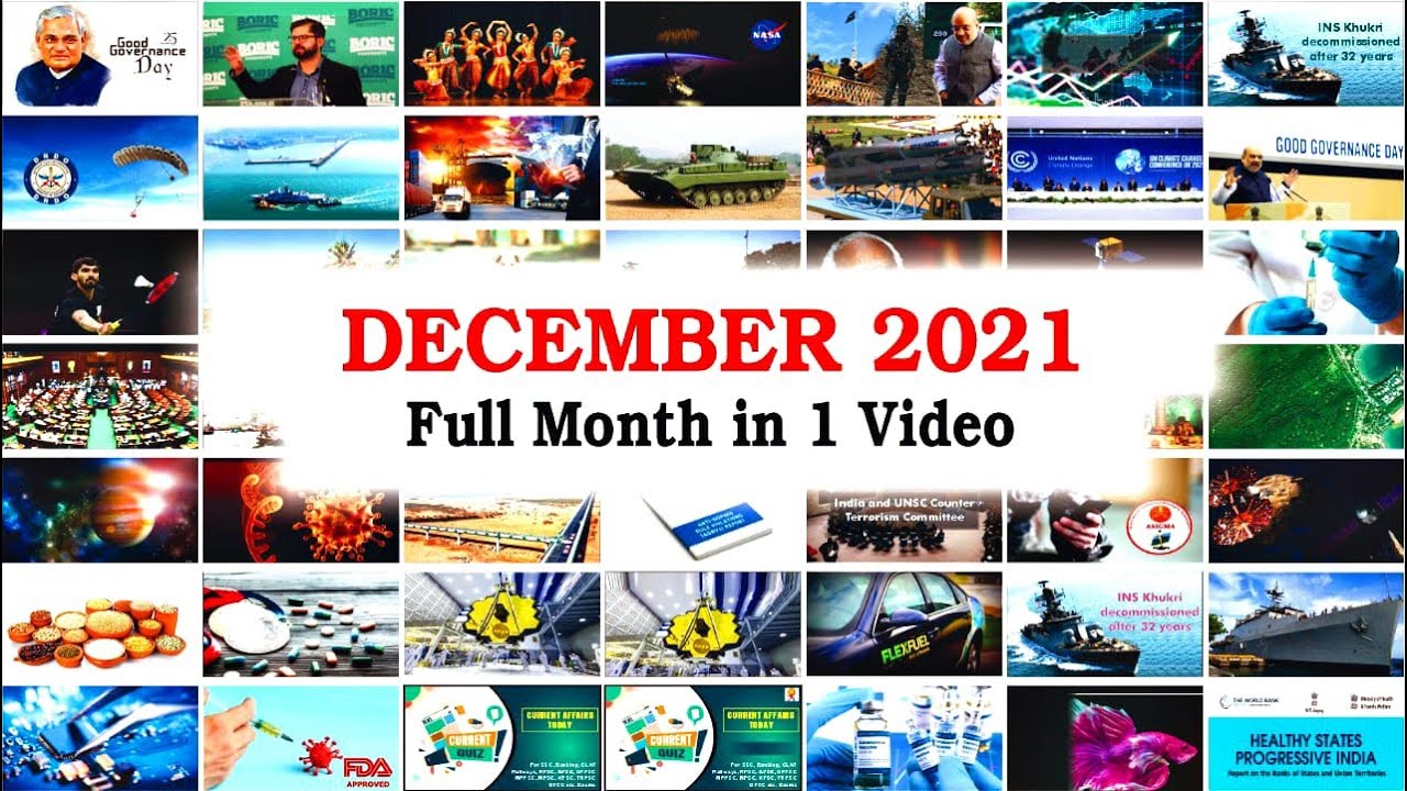 December 2021 | Full Month Current Affairs Revision | GK Today Monthly Current Affairs