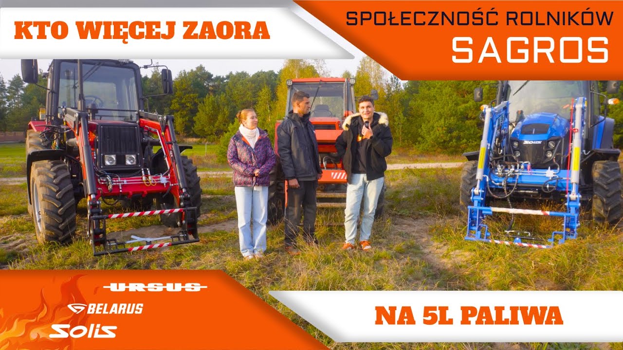 Ursus vs Belarus vs Solis | Kto więcej zaora na 5l paliwa