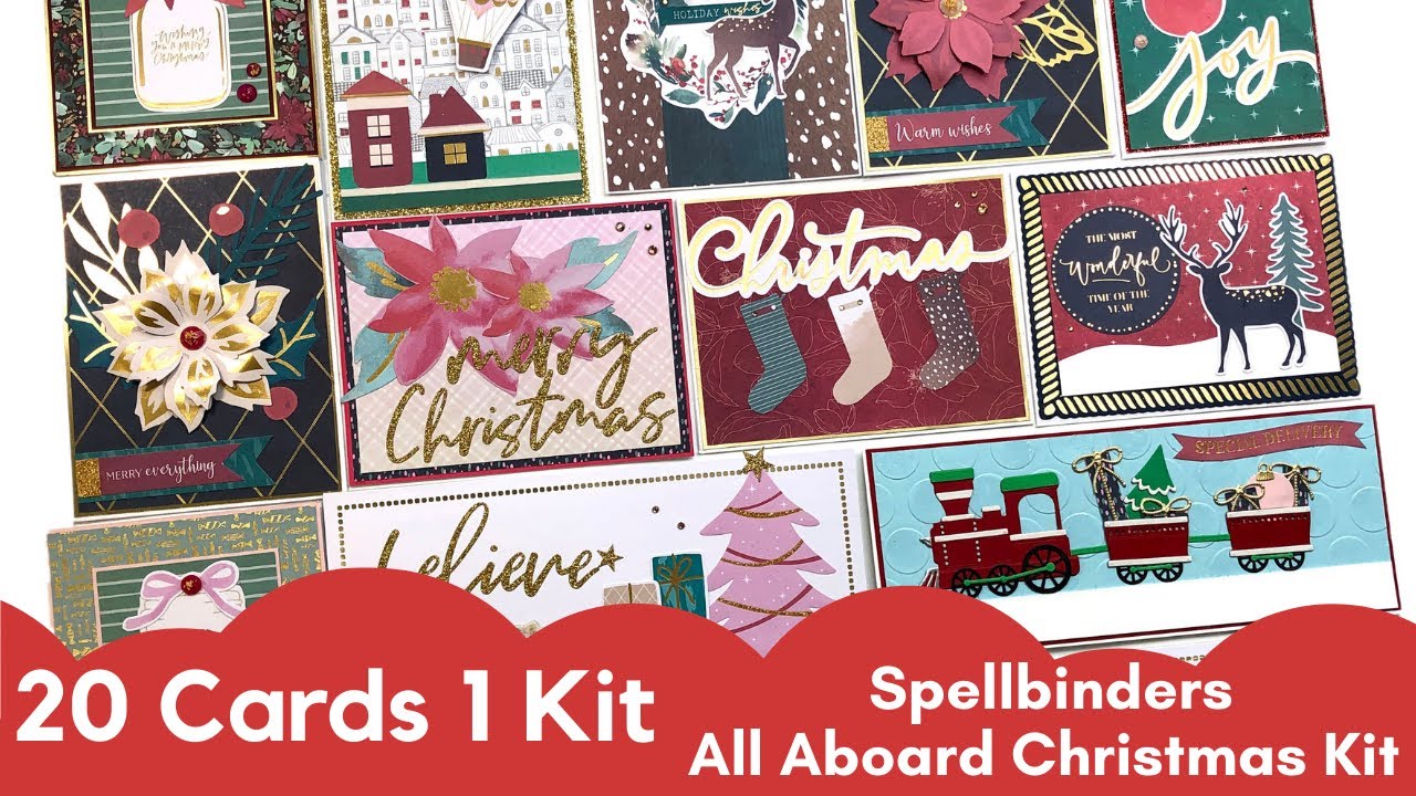 20 Cards 1 Kit | Spellbinders | All Aboard Christmas Kit