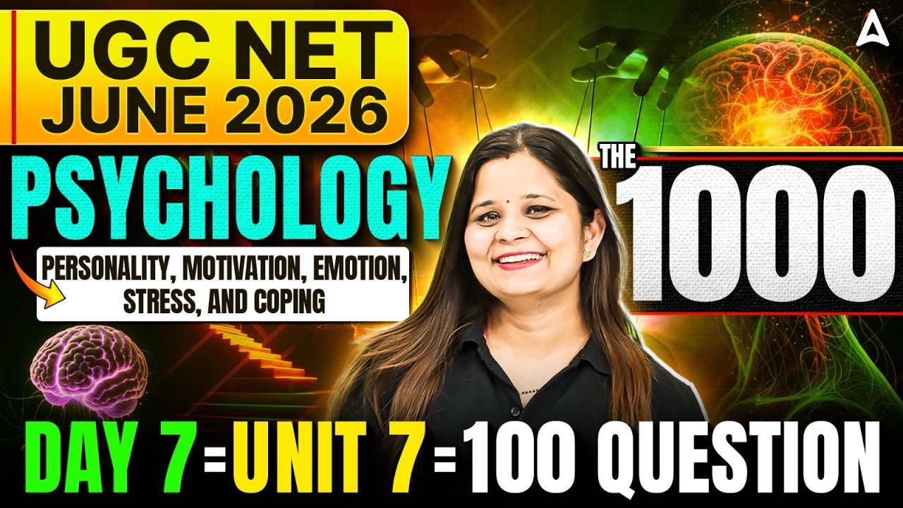 UGC NET Psychology | UGC NET Psychology Unit 7 Personality, Motivation, Emotion, Stress And Coping