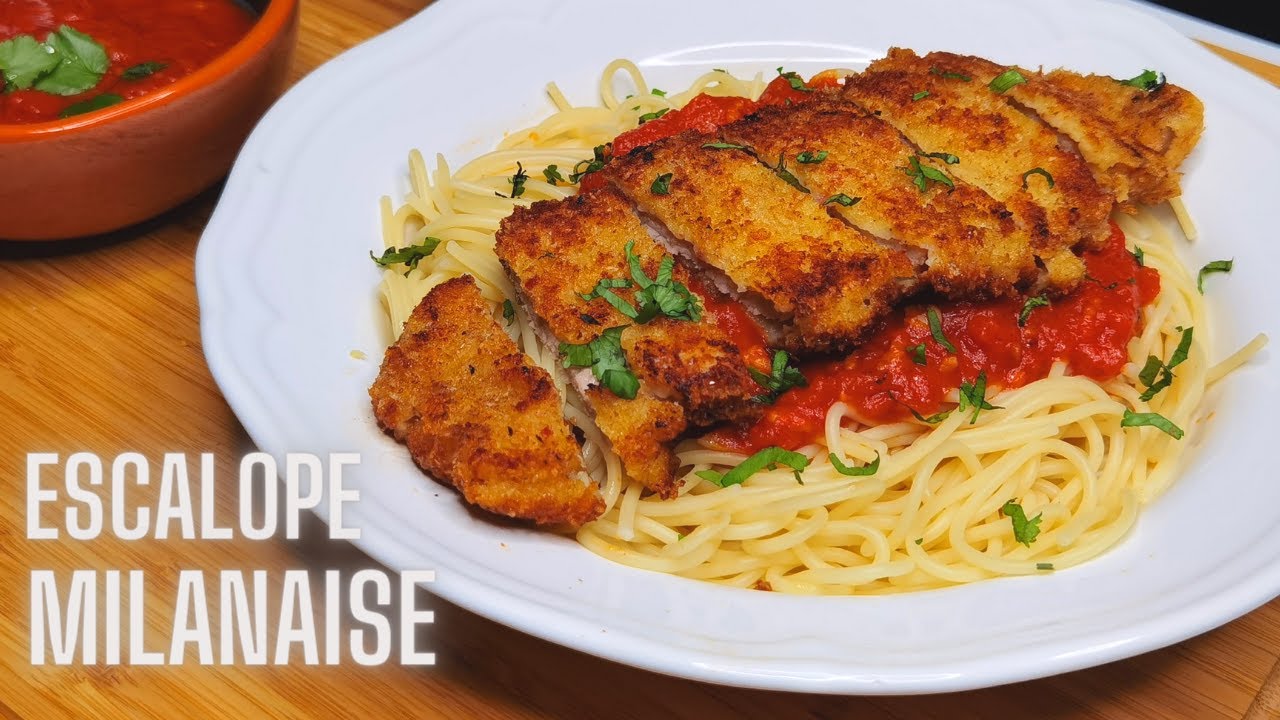 ESCALOPE PANEE A LA MILANAISE ET SPAGHETTI SAUCE TOMATE