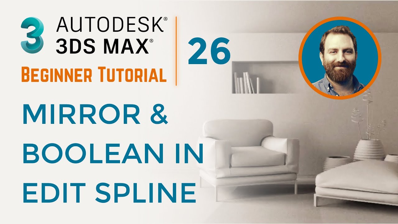Mirror and Boolean in Edit Spline | 3ds Max Tutorial #26