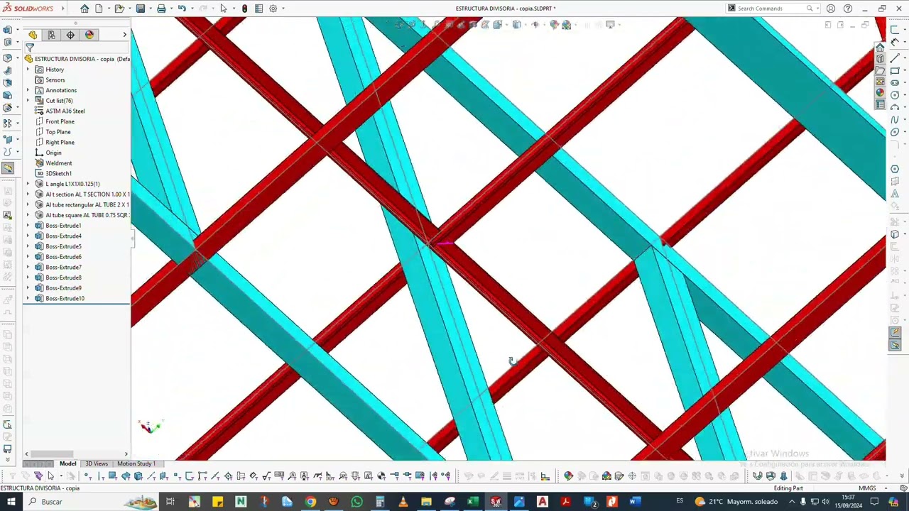 DISEÑO DE DIVICIONES METALICAS EN SOLIDWORKS 6