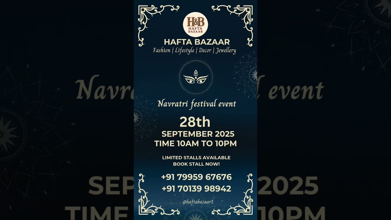 Navratri festival event by Hafta Bazaar | 28 september 2025 | 10AM - 10PM #haftabazaar #festival