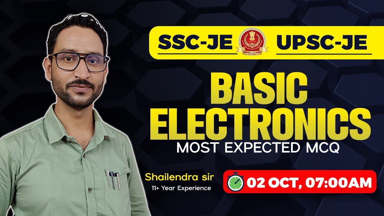Basic Electronics Most Expected MCQ's | SSC JE 2023 Electronic Engineering by Shailendra sir