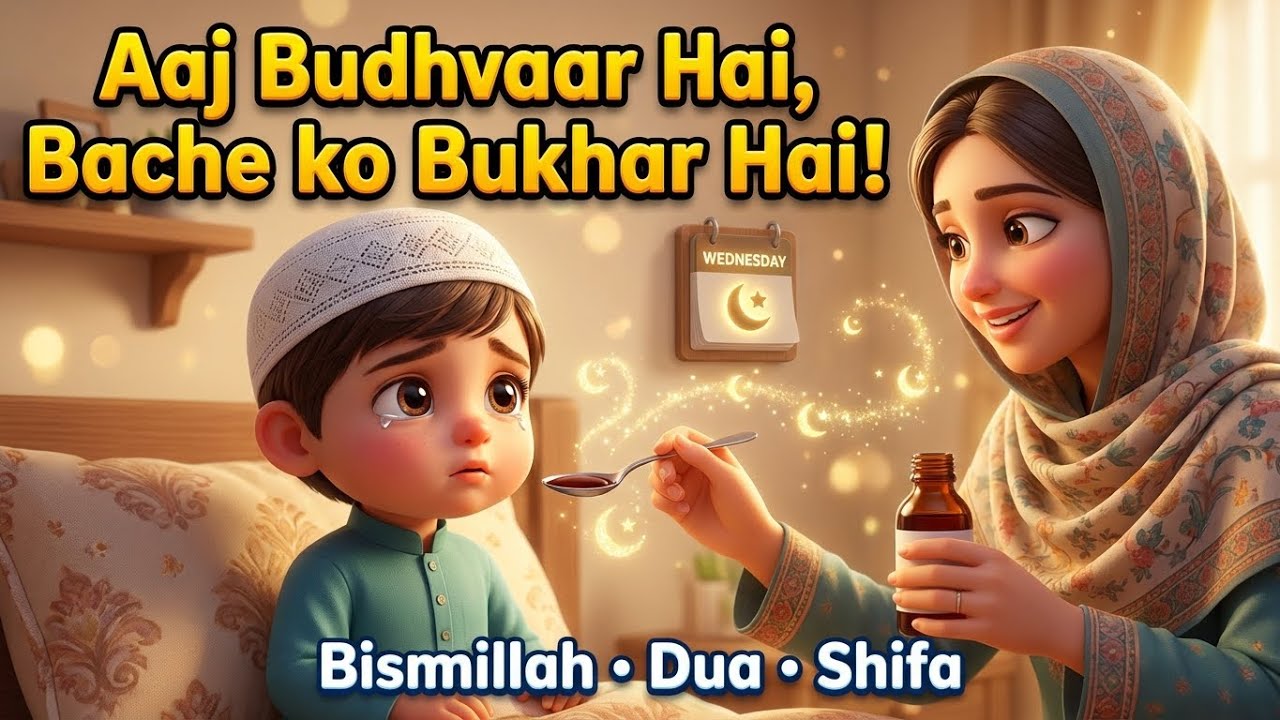 Aaj Budhvaar Hai, Bache ko Bukhar Hai! 🌙🤲 | Muslim Kids Song (Bismillah, Dua & Shifa)