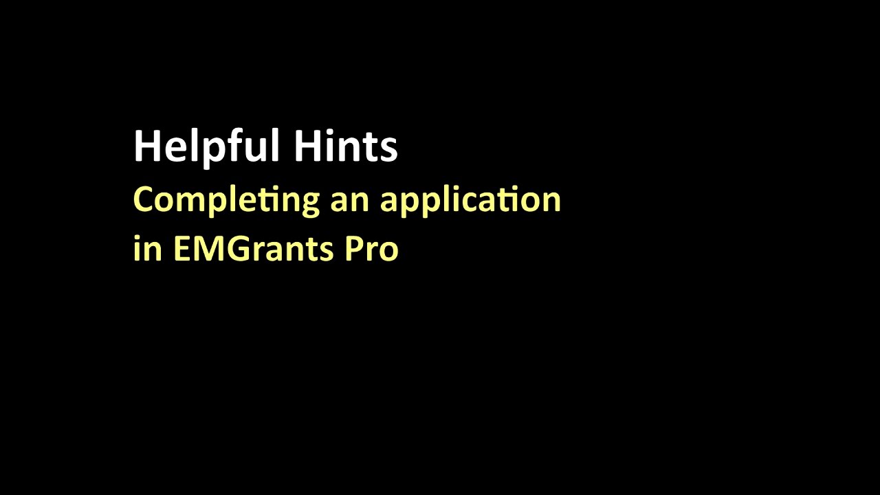 EMPG/HMEP Training (Helpful Hints)