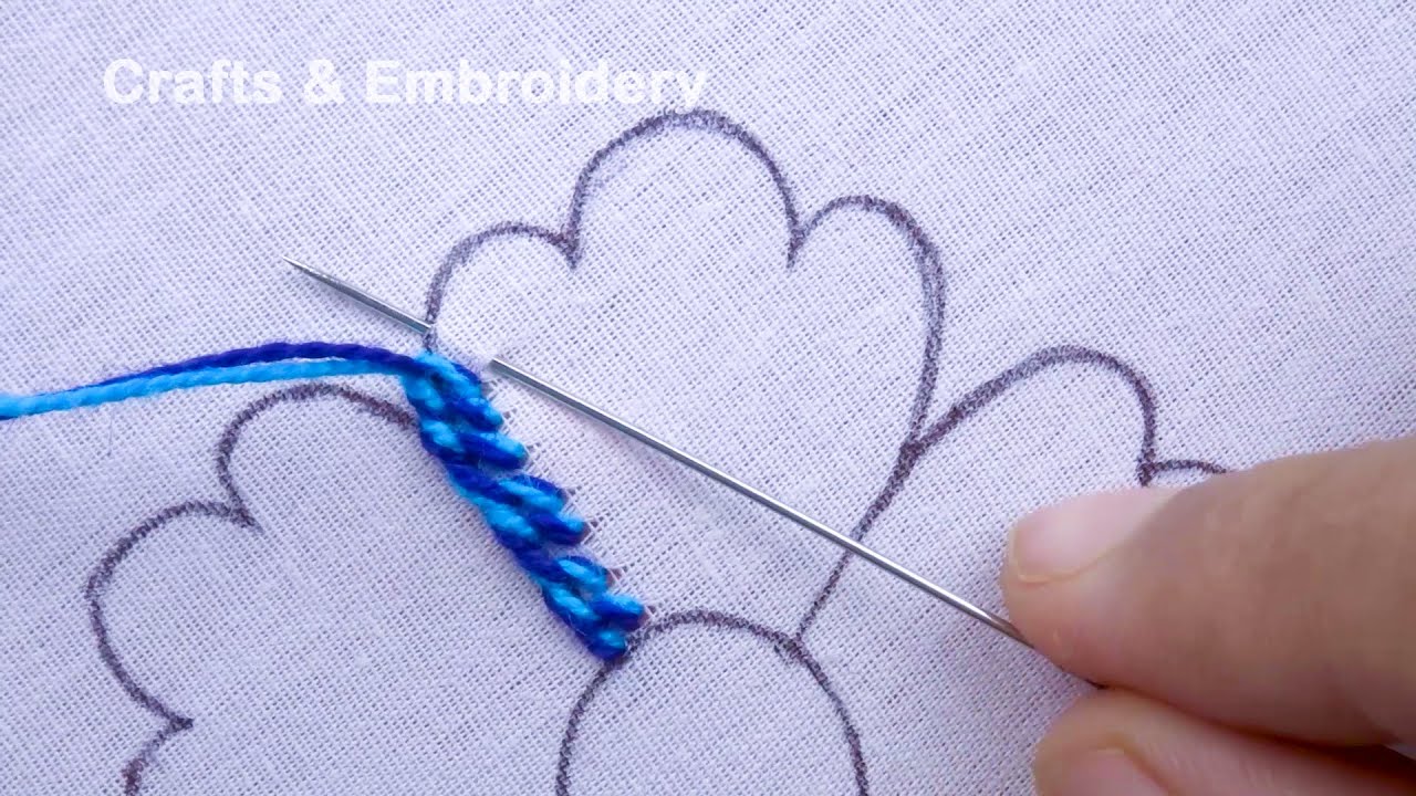 Hand Embroidery Unique Flower Design Fusion Stitch Needle Work Flower With Simple Following Tutorial