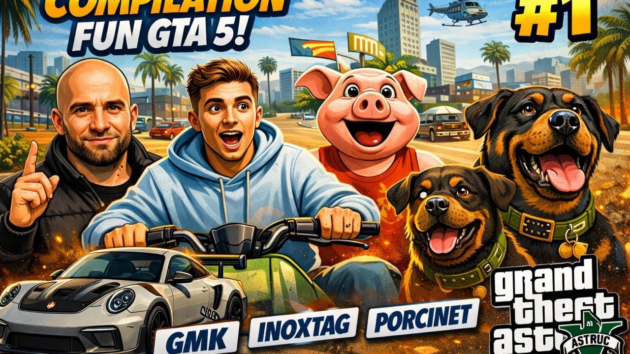 COMPILATION FUN GTA 5 ! (GMK, INOXTAG, PORCINET, CHOP) #1🔥