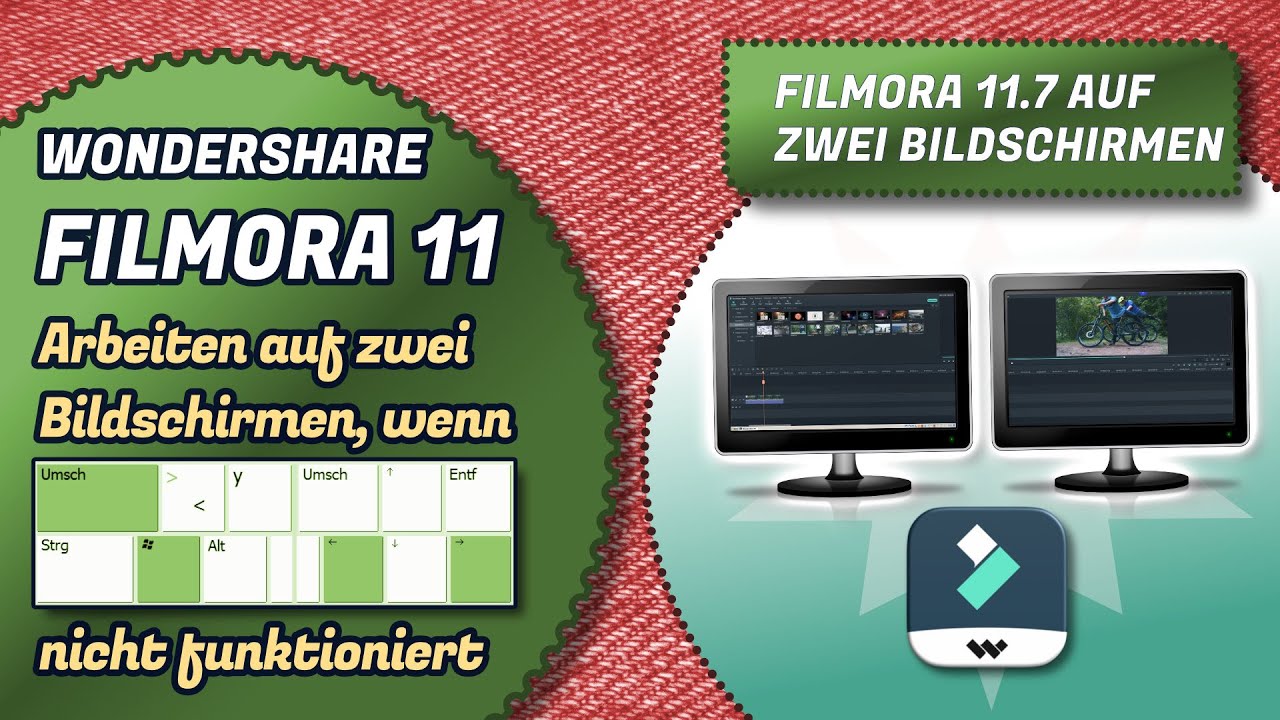 Filmora 11 auf zwei Monitoren nutzen, wenn [Windows] + [Shift] + [Cursor] nicht funktioniert