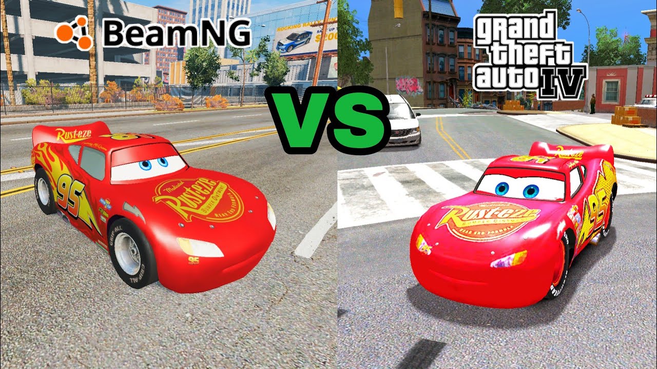 McQueen BeamNG Vs McQueen GTA 4 Crash Testing Who Is Best ?