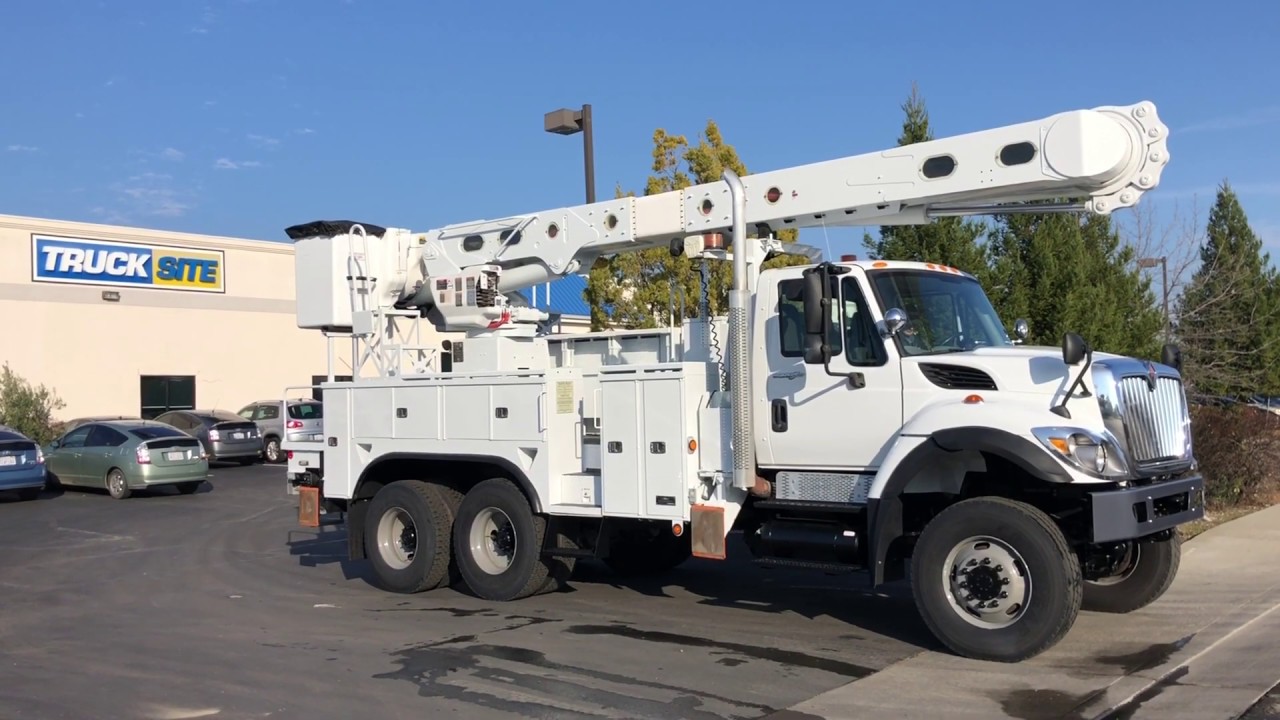 2011 International 6x6 Altec AM55 60' Dual Basket Bucket Truck for Sale