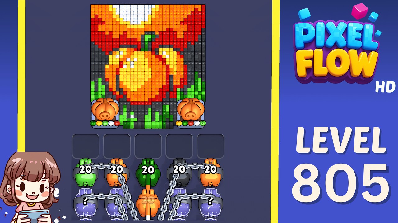 Pixel Flow Level 805 Solution Walkthrough