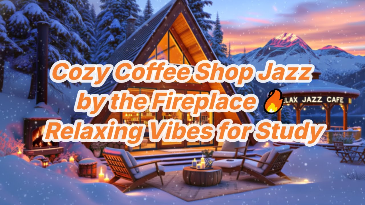Cozy Coffee Shop Jazz by the Fireplace 🔥 Relaxing Vibes for Study 6