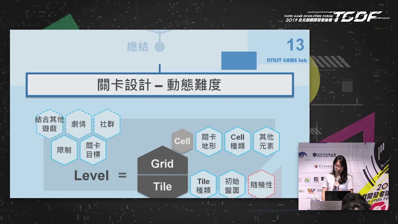 [2019 TGDF] 程序化遊戲關卡設計：三消遊戲之玩家體驗設計實務 (戴文凱, 王丞珍)