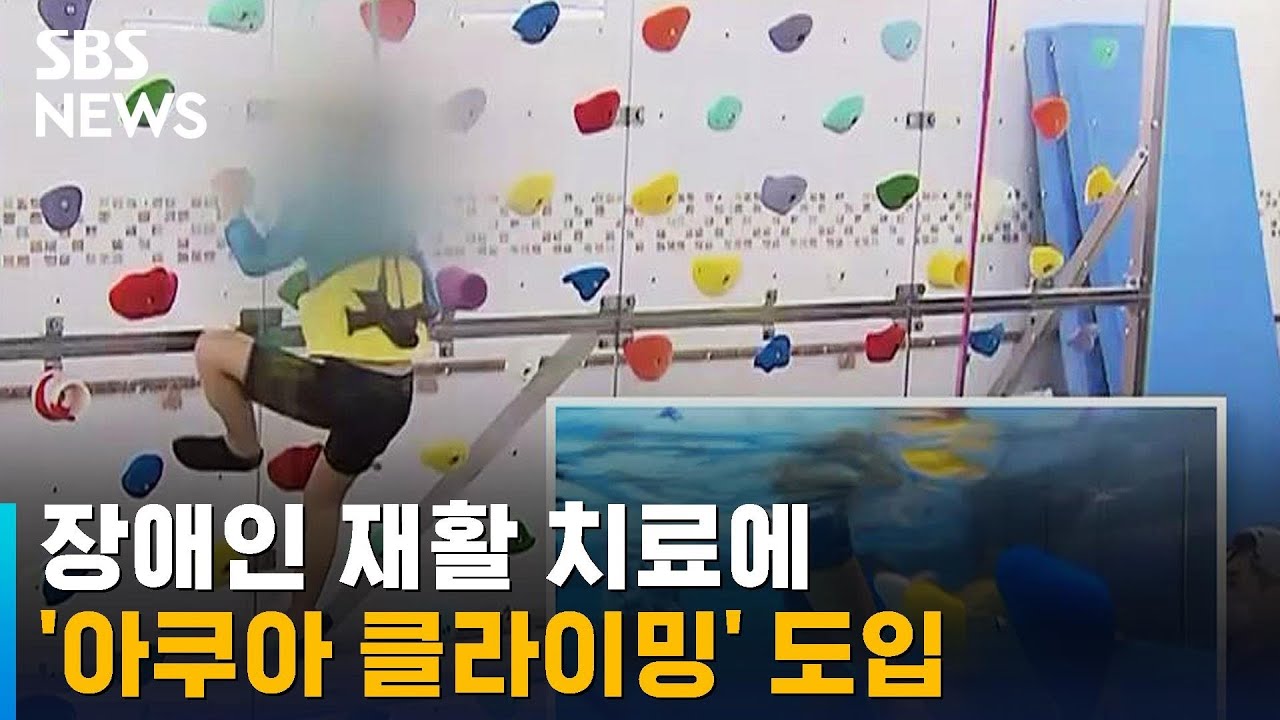 장애인 재활 치료에 국내 첫 '아쿠아 클라이밍' 도입 / SBS