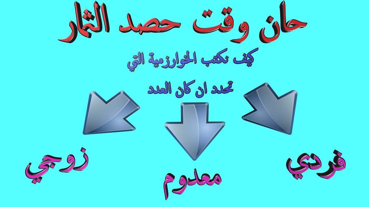 كتابة خوارزمية للتعرف على عدد فردي أم زوجي أم معدوم