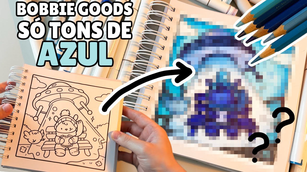 Colorindo Bobbie Goods de Terror Apenas com Tons de Azul - Ficou Bom?