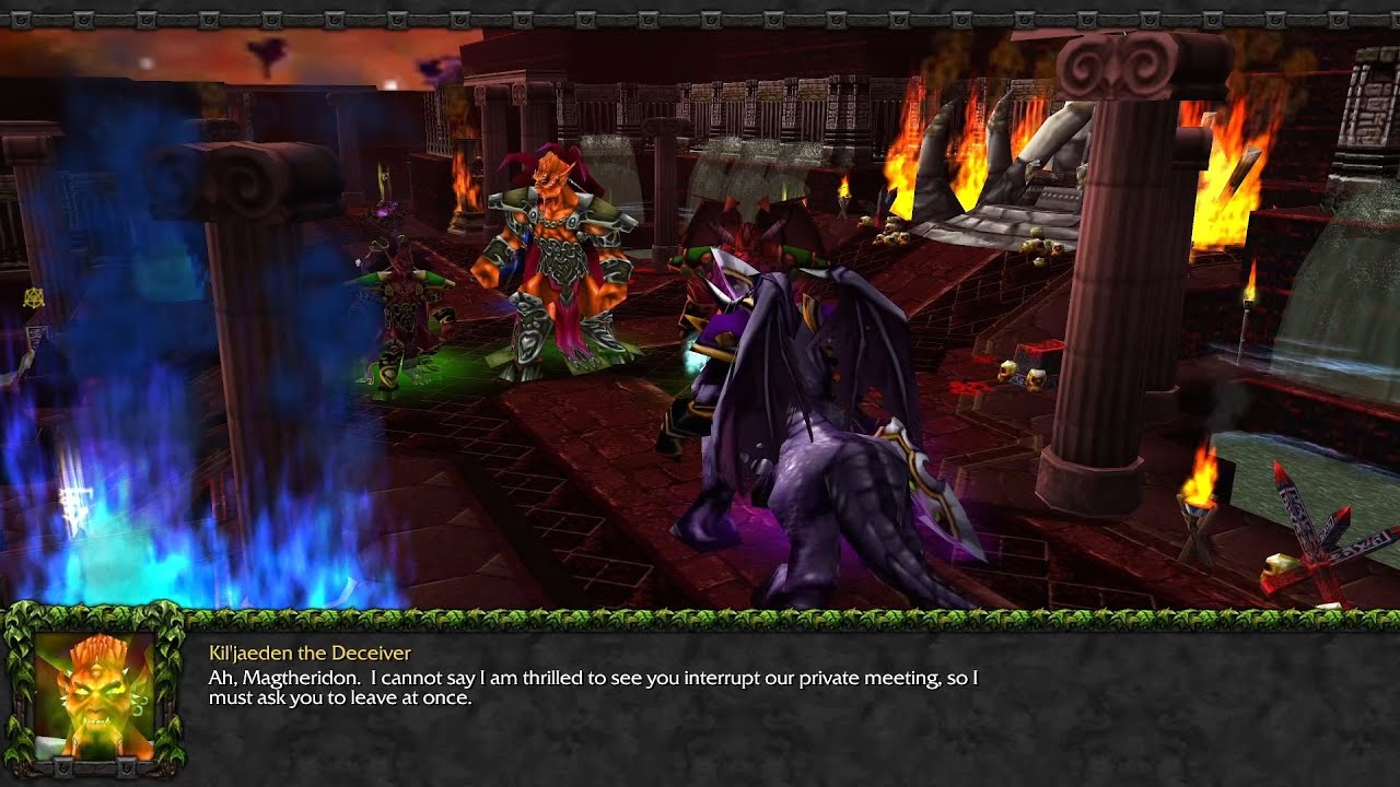 Kil'jaeden kicks Magtheridon out of the Black Citadel