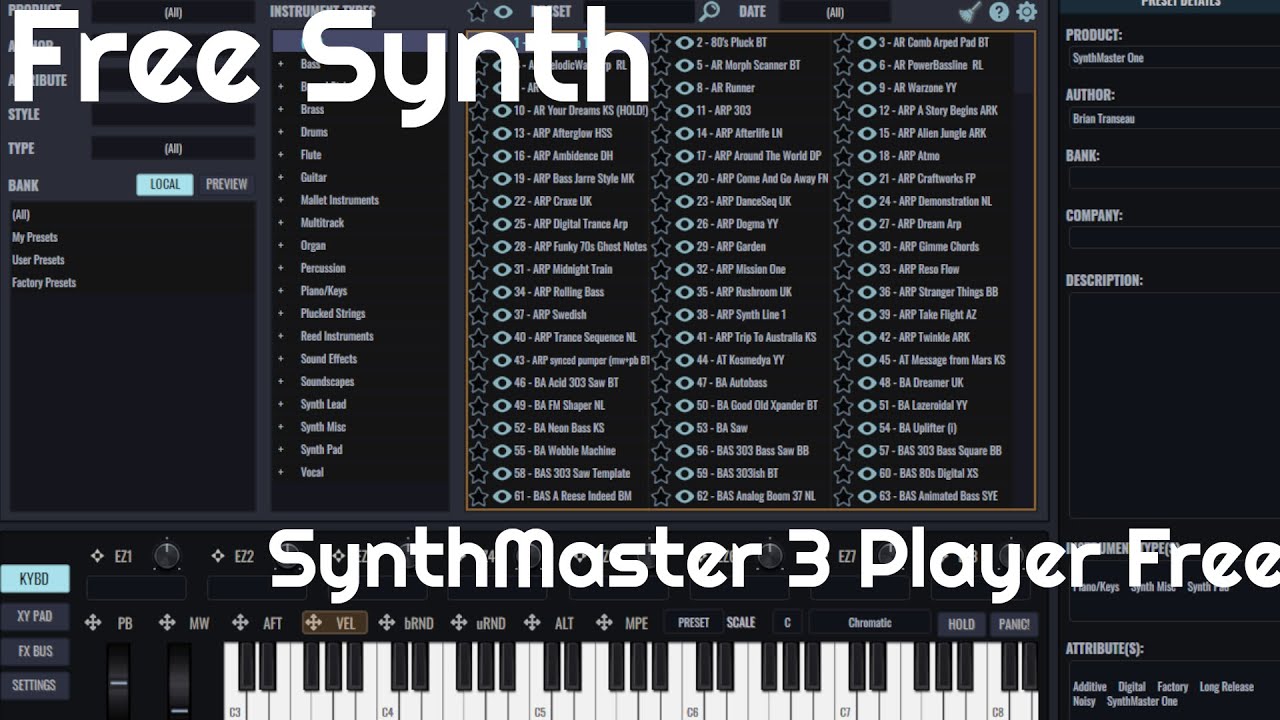 Free Synth - SynthMaster 3 Player Free (No Talking)