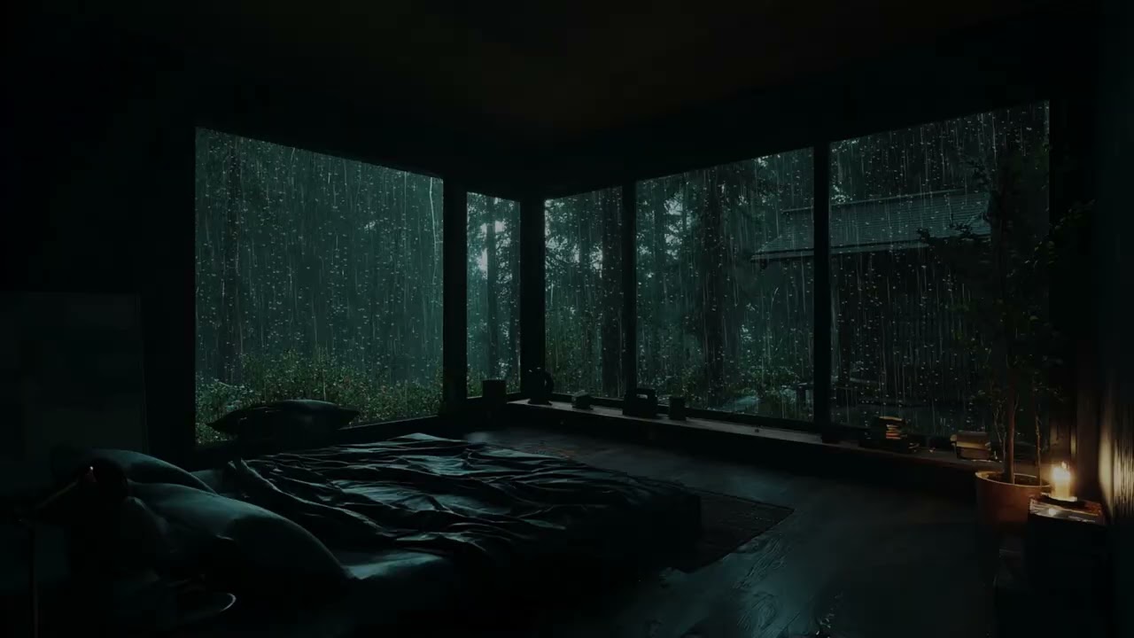 Soft Rain Drizzling Over a Calm Garden 🌧 Relaxing Night Ambience for Healing Sleep