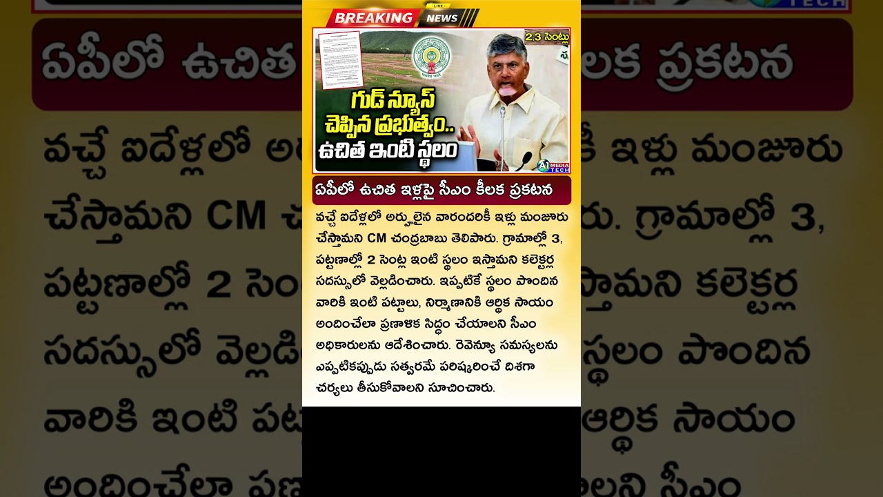 వాళ్లకు ఉచితంగా 3 సెంట్ల ఇళ్ల స్థలం AP Govt Free Houses Latest Update Today | AP Housing Scheme 2025