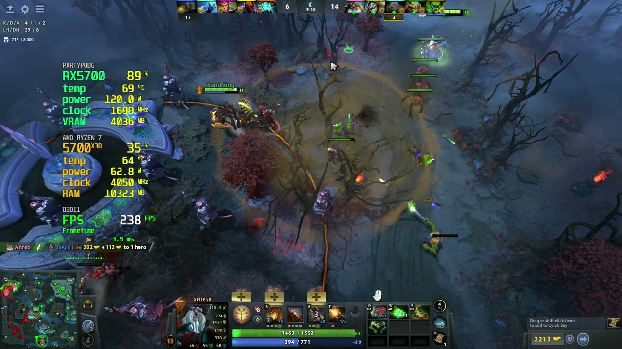 DOTA 2 ULTRA | RYZEN 7 5700X3D + RX 5700