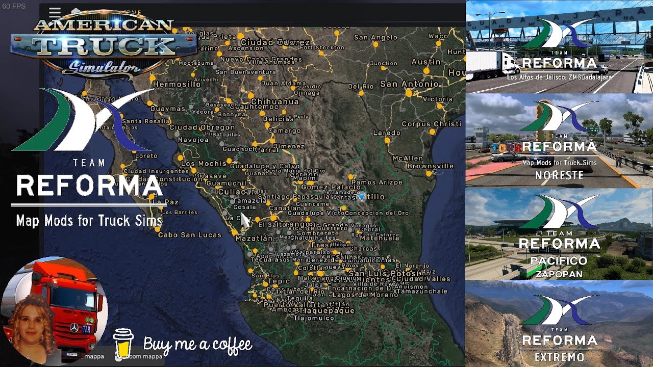 American Truck Simulator (1.52) All Team Reforma map Addons Combo [1.52] New Version + DLC's & Mods