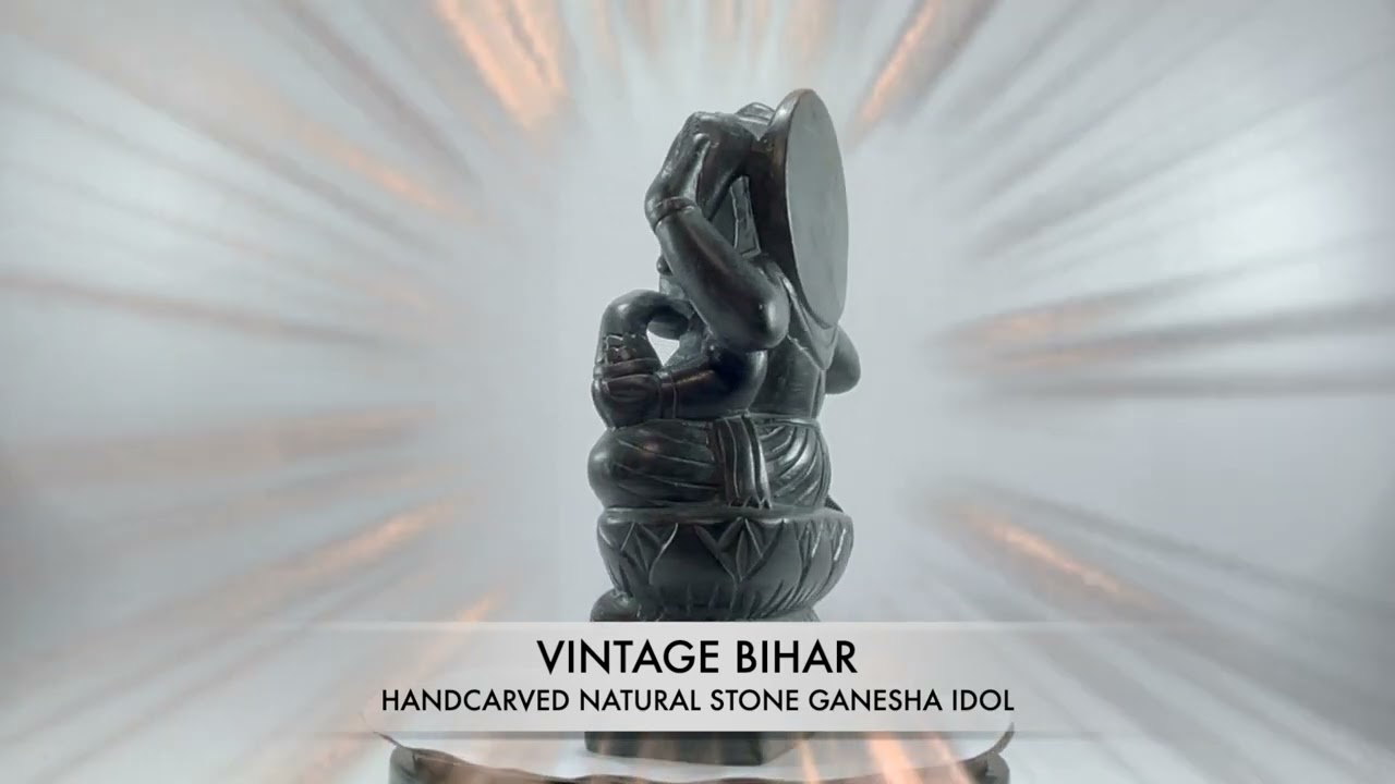 Vintage Bihar Vinayagar Ganpati Bappa stone statue