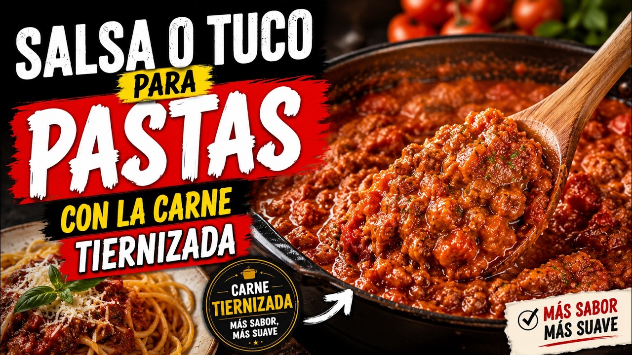 SALSA O TUCO PARA PASTAS CON LA CARNE TIERNIZADA (COCINANDO CON JULIUS)
