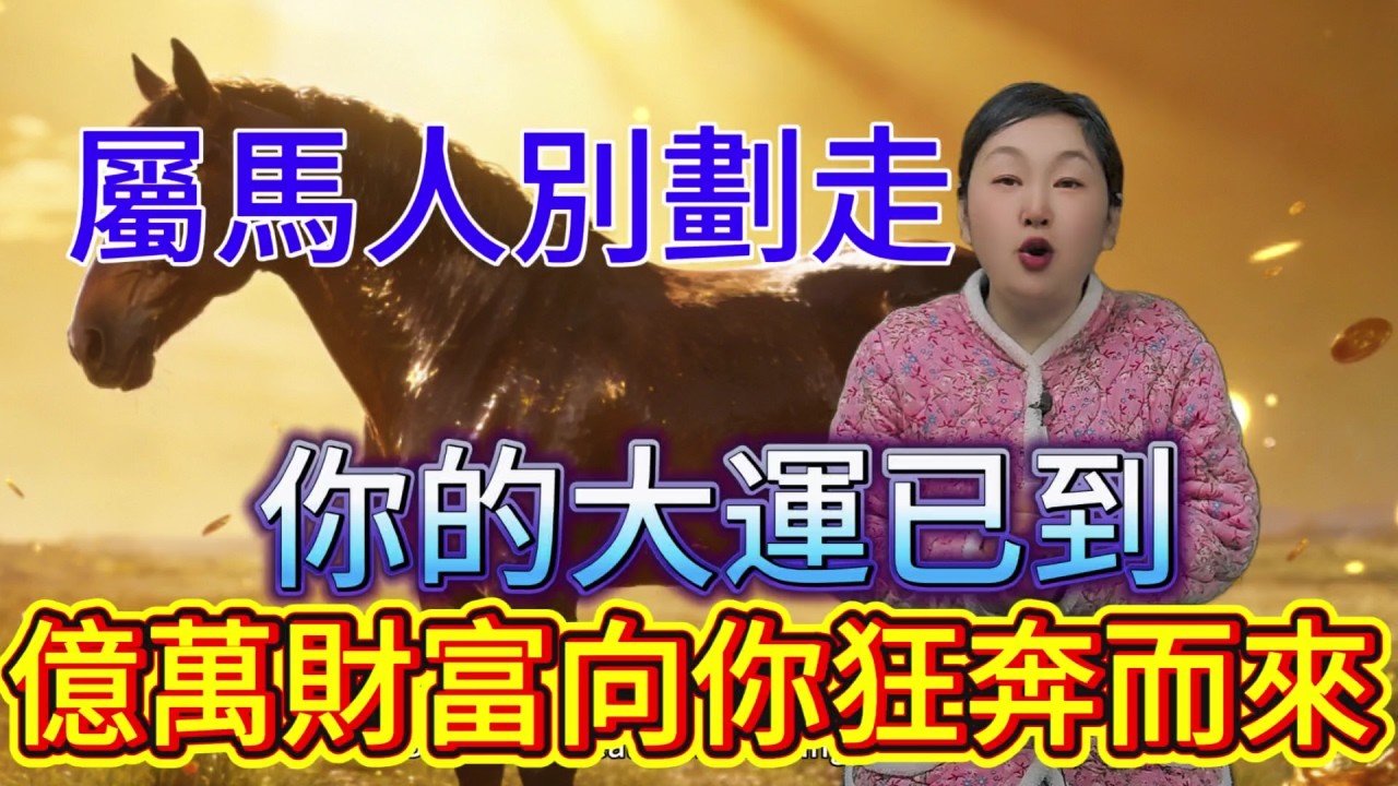 別划走！刷到視頻的屬馬人，大運已到，億萬財富正在向你狂奔而來！#運勢 #風水 #補財庫旺財氣 #財富