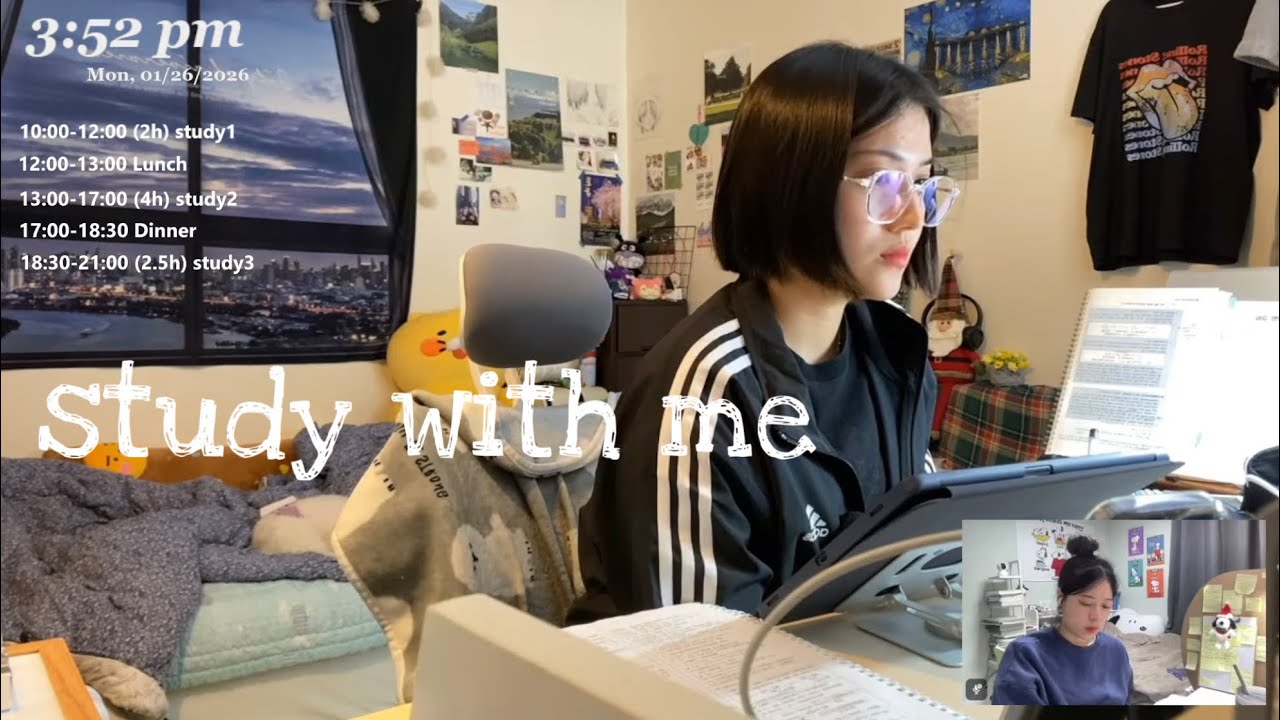 LIVE study with me/ 스터디윗미📚/ 천둥 빗소리, 장작asmr