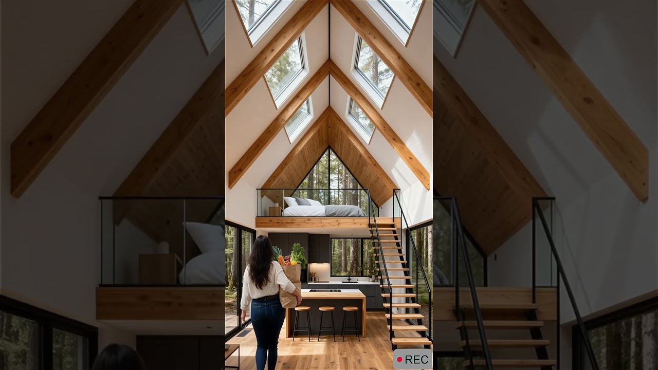 Dreamy A-Frame Cabin Loft &ndash; Modern Minimalist Retreat in the Woods 🌲🏡 | Tiny House
