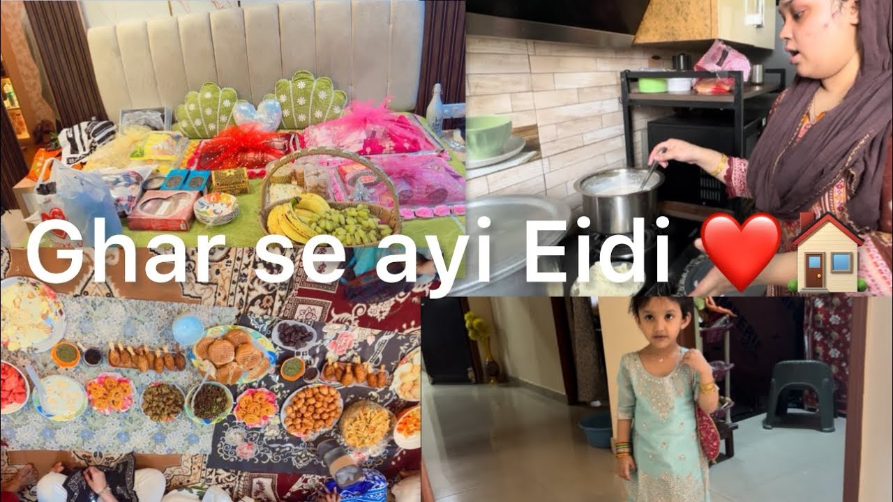 Eidi from mayke | Food preparations and sheer korma recipe | #vlogs #youtubevideo #fyp 
