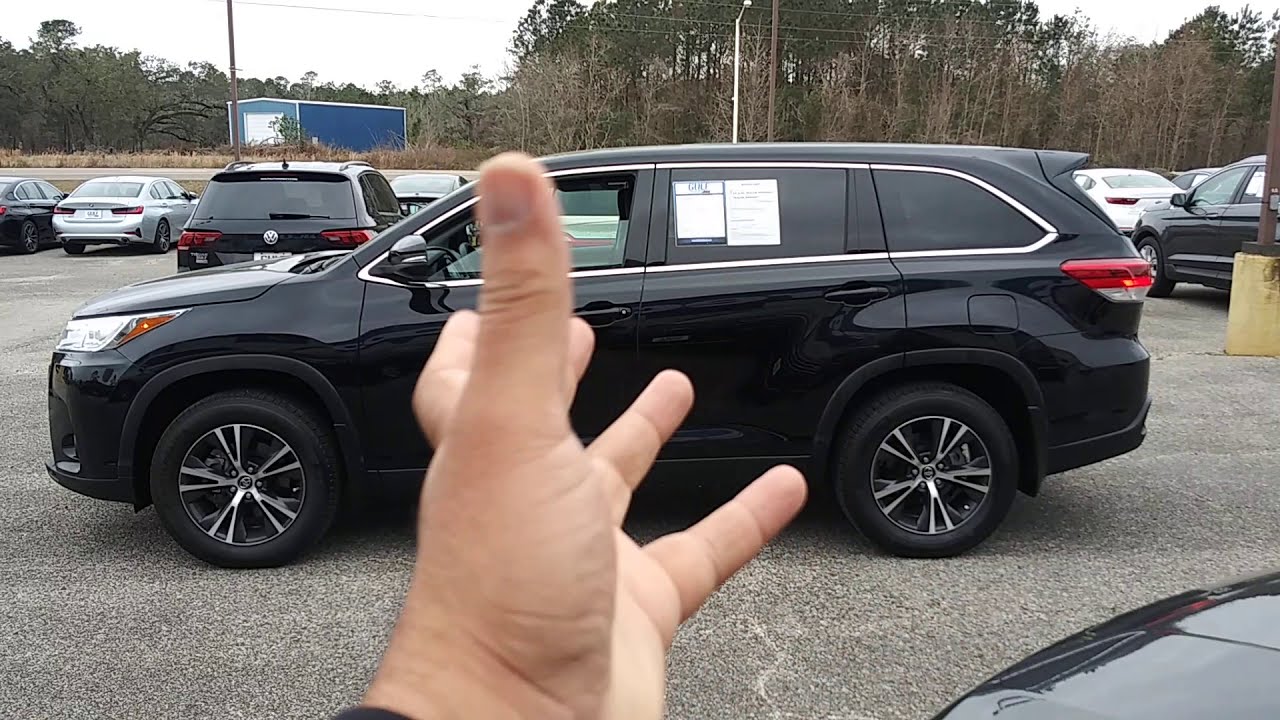 Black 2019 Toyota Highlander LE V6 AWD - GULF AUTO DIRECT
