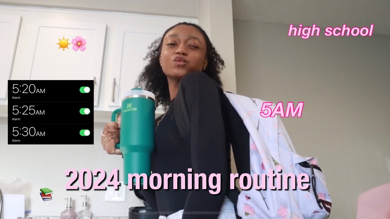 my 5AM 2024 REALISTIC HIGH SCHOOL MORNING ROUTINE💕🧸