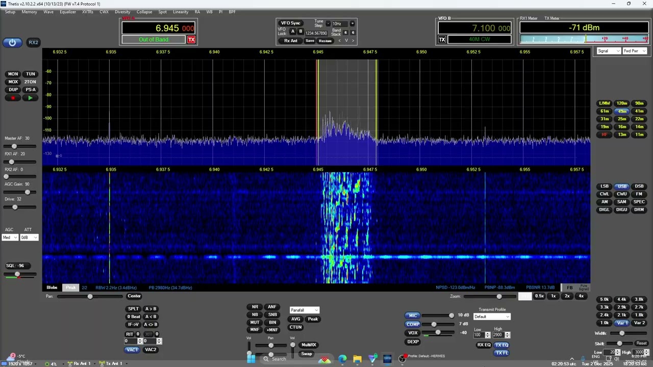 Band-Aid Radio 6945 USB 0210 UTC 3 DEC 2025