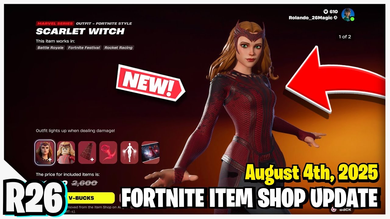 Fortnite Item Shop MARVEL SCARLET WITCH RETURNS!
