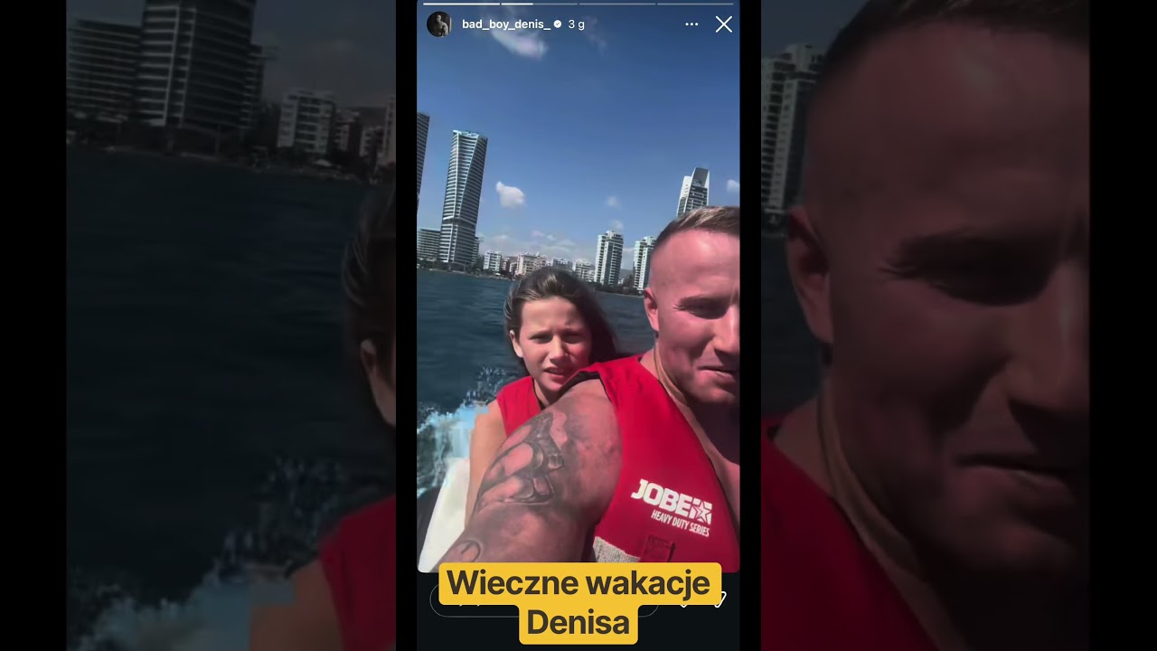 Denis Załęcki z c&oacute;rką na wakacjach