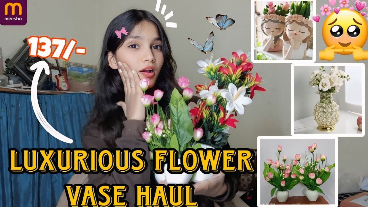 ₹137 Meesho Luxury Flower Vase Haul 😍 | Budget Home Decor Items | Honest Review