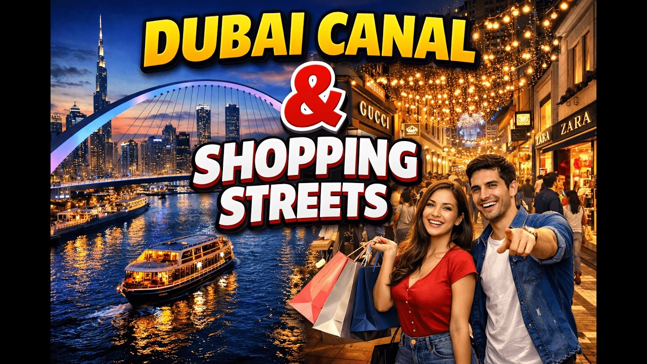 Dubai Canal and Dubai Street Shopping #dubai #dubaistreetfood #dubaicanal #dubaichocolate #dubailfe