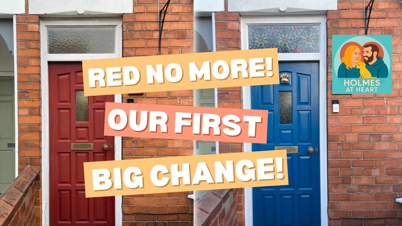 Budget Front Door Glow-Up: Paint, Window Film & Cute Knocker