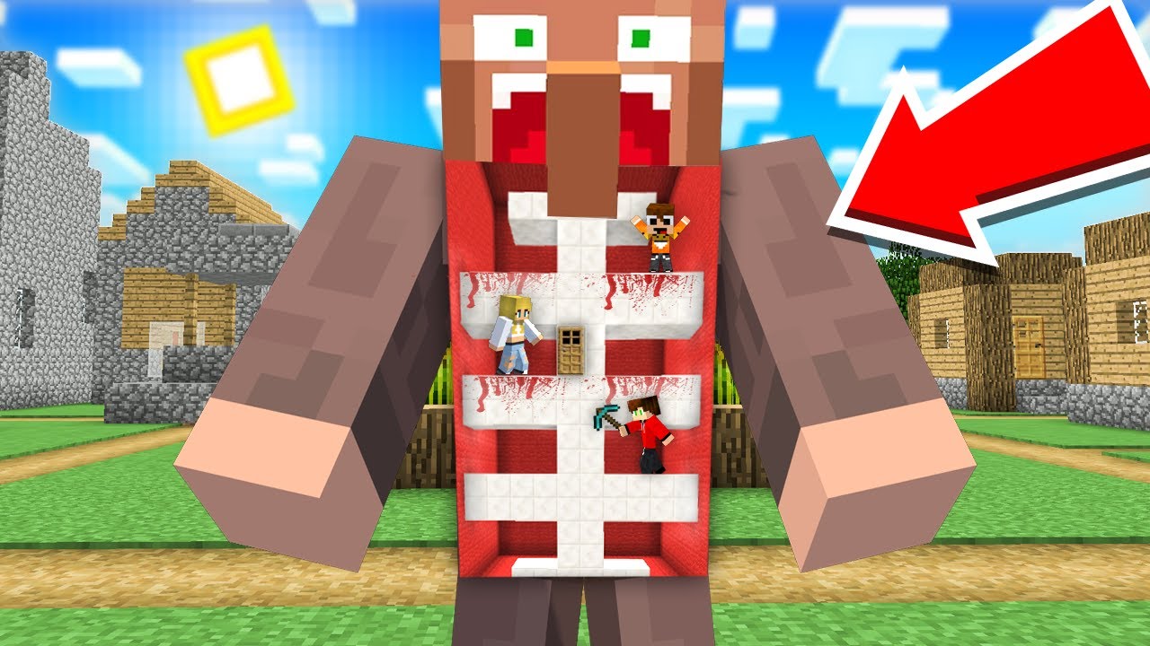 JAK MOJA RODZINA MOŻE PRZETRWAĆ WEWNĄTRZ WIEŚNIAKA w Minecraft? CO JEST WEWNĄTRZ VILLAGERA!